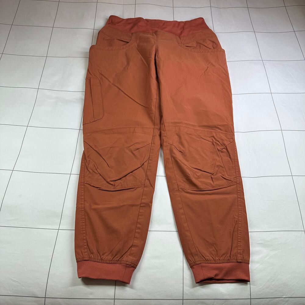 Prana Pants Womens Large Orange Kanab Mid Rise Jogger Pull On Travel Hiking Trek